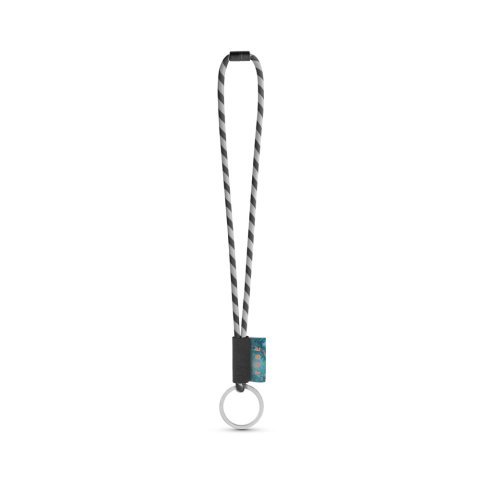 Lanyard TUBE Long (&Oslash; 7 mm). Avilable in 24 standard colors and fully customizable - Black/Grey