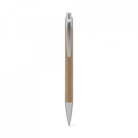 KYRA. Ballpoint pen made from 100% recycled paper and details in recycled ABS (100% rABS) - Light grey