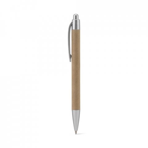 KYRA. Ballpoint pen made from 100% recycled paper and details in recycled ABS (100% rABS) - Light grey