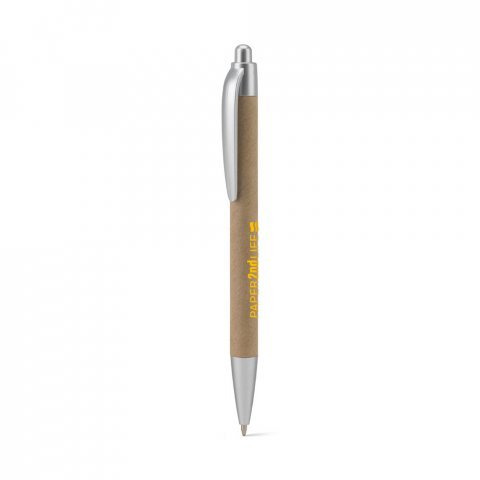 KYRA. Ballpoint pen made from 100% recycled paper and details in recycled ABS (100% rABS) - Light grey
