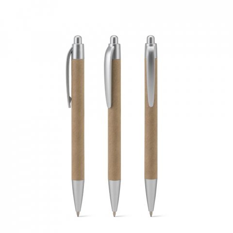 KYRA. Ballpoint pen made from 100% recycled paper and details in recycled ABS (100% rABS)