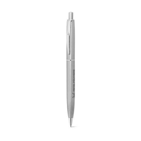 DOOLI. Stainless steel ballpoint pen (53% recycled), with shiny body - Silver