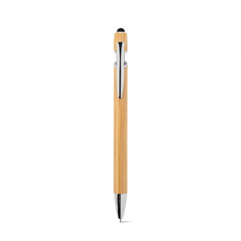 NEIL BAMBOO. Bamboo ballpoint with chrome-plated aluminium details - Natural