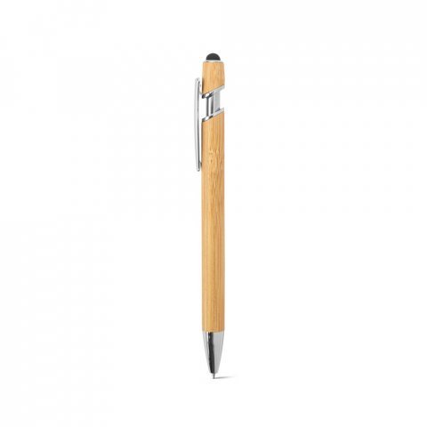 NEIL BAMBOO. Bamboo ballpoint with chrome-plated aluminium details - Natural