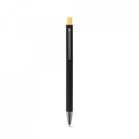 ZYLEN. Ballpoint pen in recycled aluminum (100% rAL), with rubber finish - Black