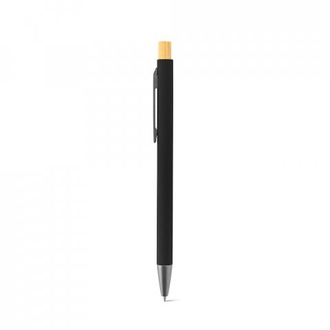 ZYLEN. Ballpoint pen in recycled aluminum (100% rAL), with rubber finish - Black