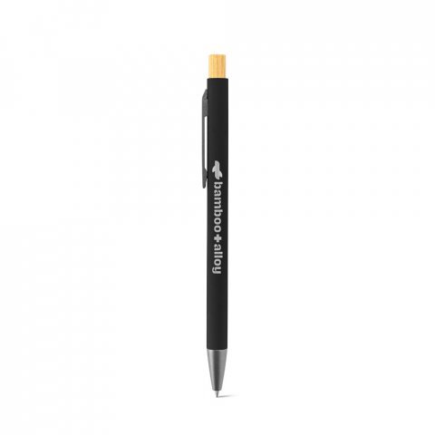 ZYLEN. Ballpoint pen in recycled aluminum (100% rAL), with rubber finish - Black