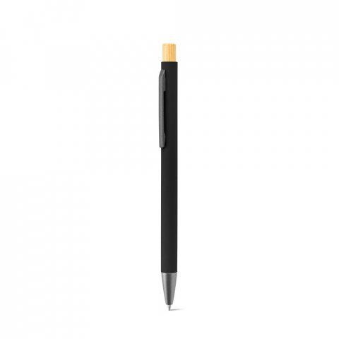 ZYLEN. Ballpoint pen in recycled aluminum (100% rAL), with rubber finish - Black