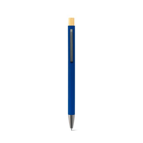 ZYLEN. Ballpoint pen in recycled aluminum (100% rAL), with rubber finish - Blue