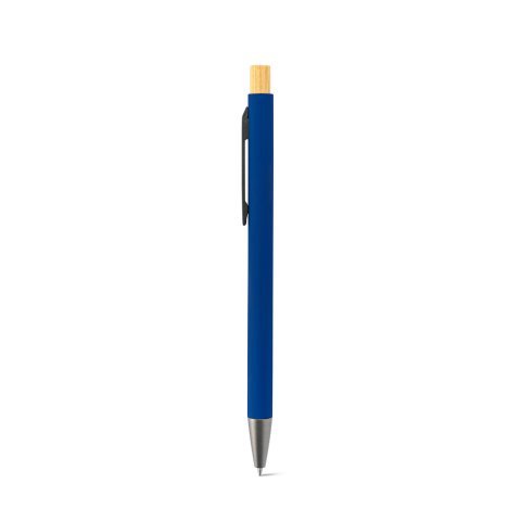 ZYLEN. Ballpoint pen in recycled aluminum (100% rAL), with rubber finish - Blue