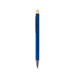 ZYLEN. Ballpoint pen in recycled aluminum (100% rAL), with rubber finish - Blue