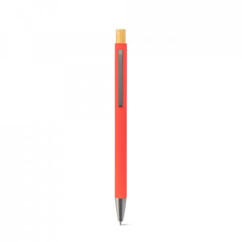 ZYLEN. Ballpoint pen in recycled aluminum (100% rAL), with rubber finish - Red