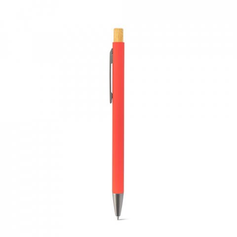 ZYLEN. Ballpoint pen in recycled aluminum (100% rAL), with rubber finish - Red