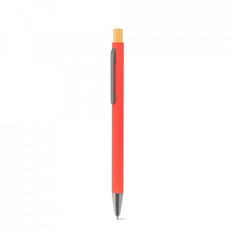 ZYLEN. Ballpoint pen in recycled aluminum (100% rAL), with rubber finish - Red