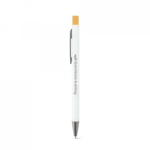 ZYLEN. Ballpoint pen in recycled aluminum (100% rAL), with rubber finish - White