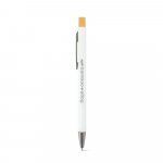 ZYLEN. Ballpoint pen in recycled aluminum (100% rAL), with rubber finish - White