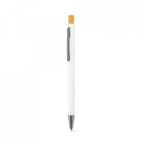 ZYLEN. Ballpoint pen in recycled aluminum (100% rAL), with rubber finish - White