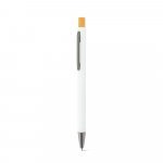 ZYLEN. Ballpoint pen in recycled aluminum (100% rAL), with rubber finish - White