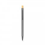 ZYLEN. Ballpoint pen in recycled aluminum (100% rAL), with rubber finish - Grey