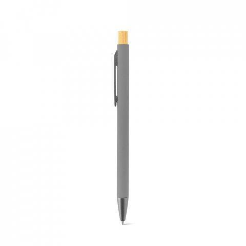 ZYLEN. Ballpoint pen in recycled aluminum (100% rAL), with rubber finish - Grey