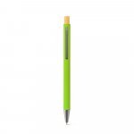 ZYLEN. Ballpoint pen in recycled aluminum (100% rAL), with rubber finish - Light green