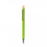 ZYLEN. Ballpoint pen in recycled aluminum (100% rAL), with rubber finish - Light green