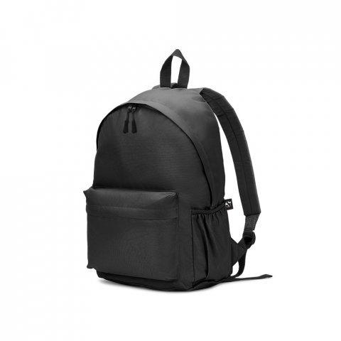 ROSARIO. Classic backpack with a timeless design in 600D recycled polyester - Black