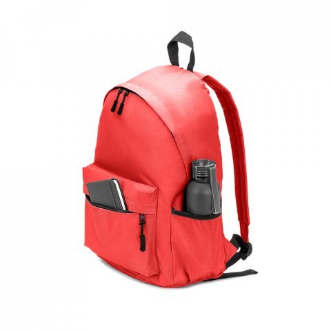 ROSARIO. Classic backpack with a timeless design in 600D recycled polyester - Red