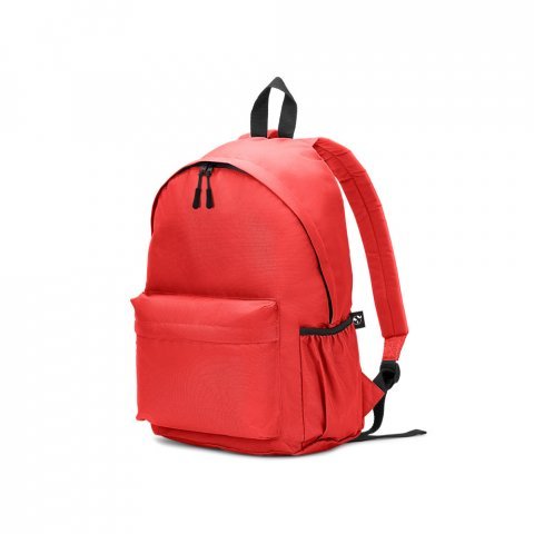 ROSARIO. Classic backpack with a timeless design in 600D recycled polyester - Red