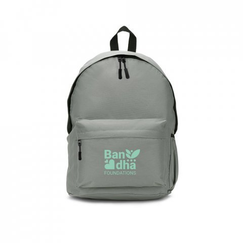 ROSARIO. Classic backpack with a timeless design in 600D recycled polyester - Light grey