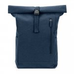 SAINT. Roll top backpack in recycled cotton and recycled polyester (380 g/m&sup2;) - Blue