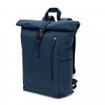 SAINT. Roll top backpack in recycled cotton and recycled polyester (380 g/m&sup2;) - Blue