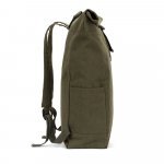 SAINT. Roll top backpack in recycled cotton and recycled polyester (380 g/m&sup2;) - Dark green