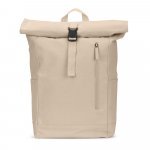 SAINT. Roll top backpack in recycled cotton and recycled polyester (380 g/m&sup2;) - Natural
