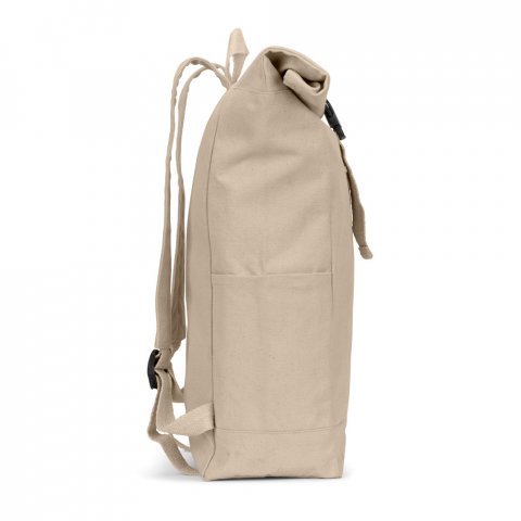 SAINT. Roll top backpack in recycled cotton and recycled polyester (380 g/m&sup2;) - Natural