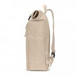 SAINT. Roll top backpack in recycled cotton and recycled polyester (380 g/m&sup2;) - Natural