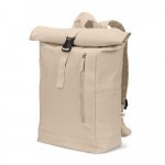 SAINT. Roll top backpack in recycled cotton and recycled polyester (380 g/m&sup2;) - Natural