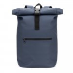 PORTLAND. The PU roll top backpack with a 16" laptop pocket - Blue