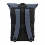 PORTLAND. The PU roll top backpack with a 16" laptop pocket - Blue