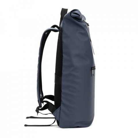 PORTLAND. The PU roll top backpack with a 16" laptop pocket - Blue