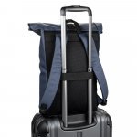 PORTLAND. The PU roll top backpack with a 16" laptop pocket - Blue