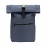 PORTLAND. The PU roll top backpack with a 16" laptop pocket - Blue