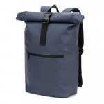 PORTLAND. The PU roll top backpack with a 16" laptop pocket - Blue