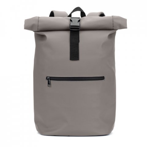 PORTLAND. The PU roll top backpack with a 16" laptop pocket - Grey