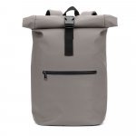 PORTLAND. The PU roll top backpack with a 16" laptop pocket - Grey