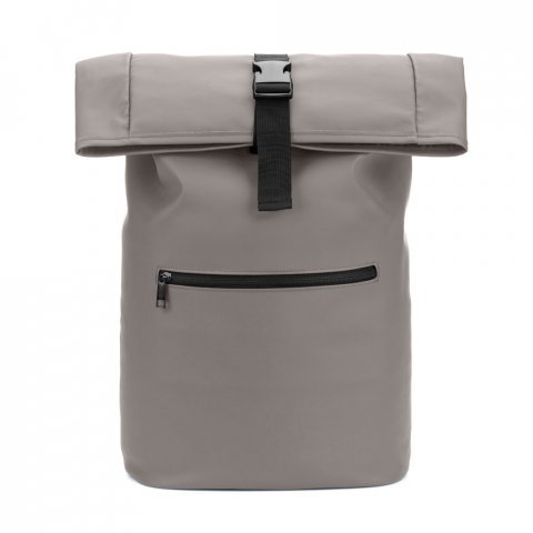 PORTLAND. The PU roll top backpack with a 16" laptop pocket - Grey
