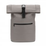 PORTLAND. The PU roll top backpack with a 16" laptop pocket - Grey