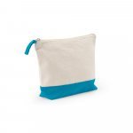 DAPHNE. 100% cotton cosmetic bag (340 g/m&sup2;) two-tone - Light blue