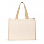 HELSINQUE. Canvas bag (320 g/m&sup2;), with bottom and sides in laminated jute (350 g/m&sup2;) in natural tones - Natural