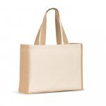 HELSINQUE. Canvas bag (320 g/m&sup2;), with bottom and sides in laminated jute (350 g/m&sup2;) in natural tones - Natural